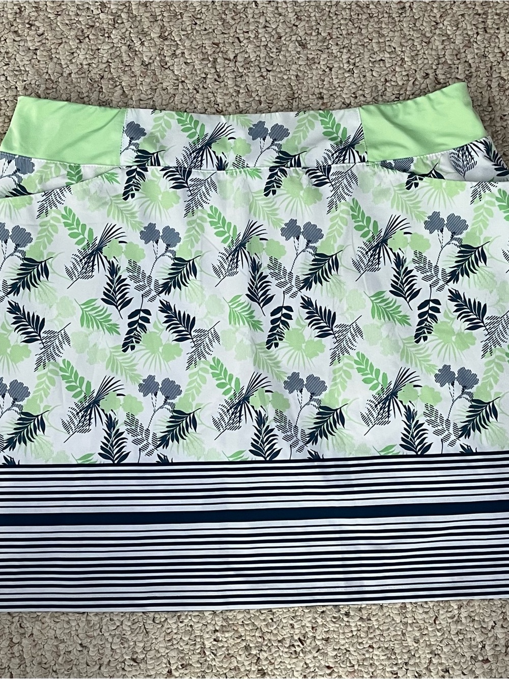 Tee Time Skort Blue Floral/Striped Athletic Printed Golf Tennis Mini Size Large